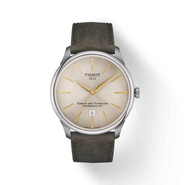 Tissot Chemin des Tourelles Powermatic 80 Leather Strap 42mm Watch T1394071626100