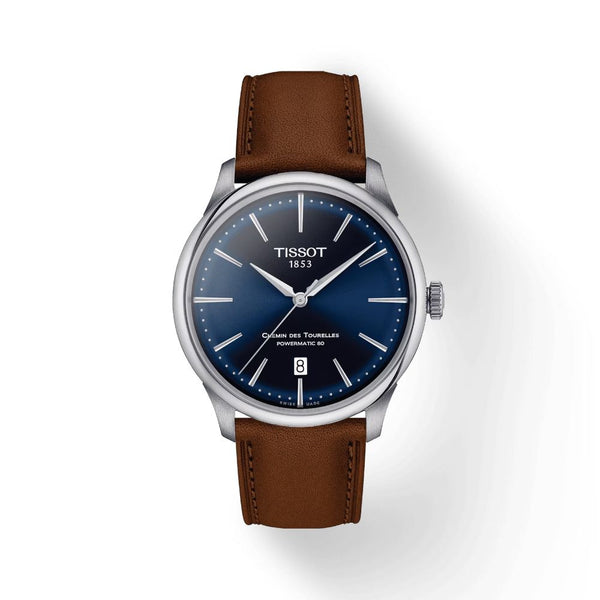 Tissot Chemin des Tourelles Powermatic 80 Blue Dial 39mm Mens Watch T1398071604100