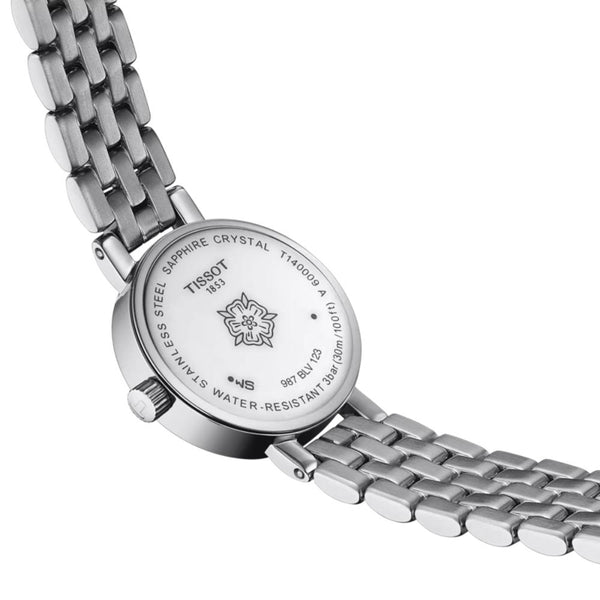 Tissot Lovely Quartz Silver Steel White Mother of Pearl Dial 19.5mm Ladies Diamond Watch T1400096111600