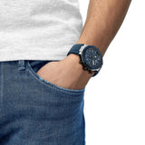 Tissot T-Race Quartz Blue Dial Blue Silicon Strap 45mm Watch T1414172704100