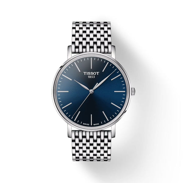 Tissot Everytime Gent Quartz Silver Steel Blue Dial 40mm Mens Watch T1434101104100