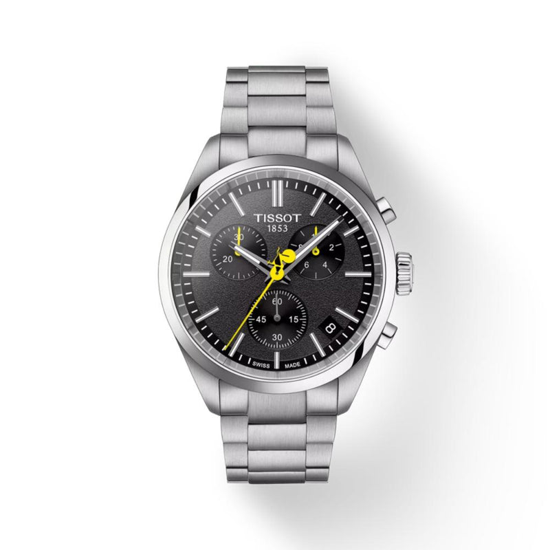 Tissot PR 100 Tour De France Quartz Silver Steel Black Dial 40mm Watch T1504171105100