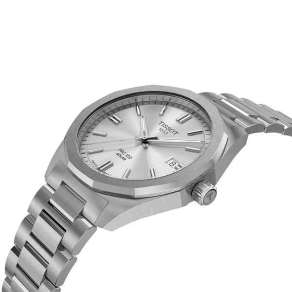 Tissot PRC 100 Solar Silver Tone Steel 39mm Watch T1514221103100
