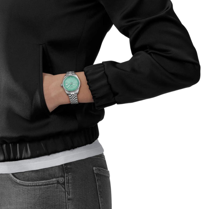 Tissot Ballade Quartz Silver Steel Mint Green Dial 34mm Watch T1562101109100