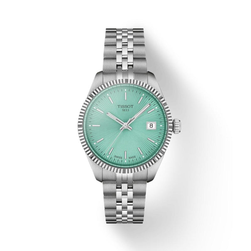 Tissot Ballade Quartz Silver Steel Mint Green Dial 34mm Watch T1562101109100