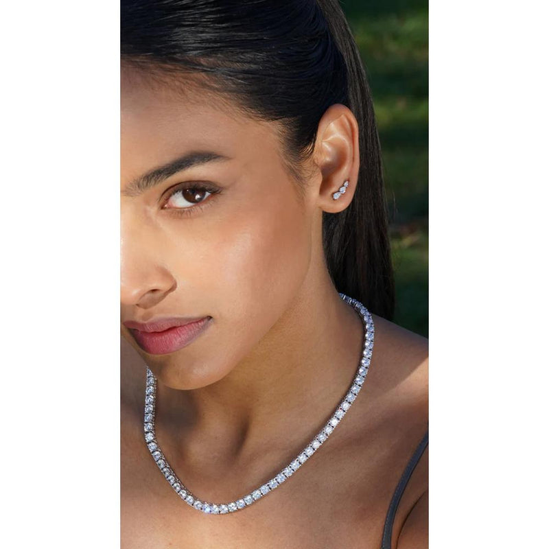 Carat London Jaden Sterling Silver Tennis Necklace