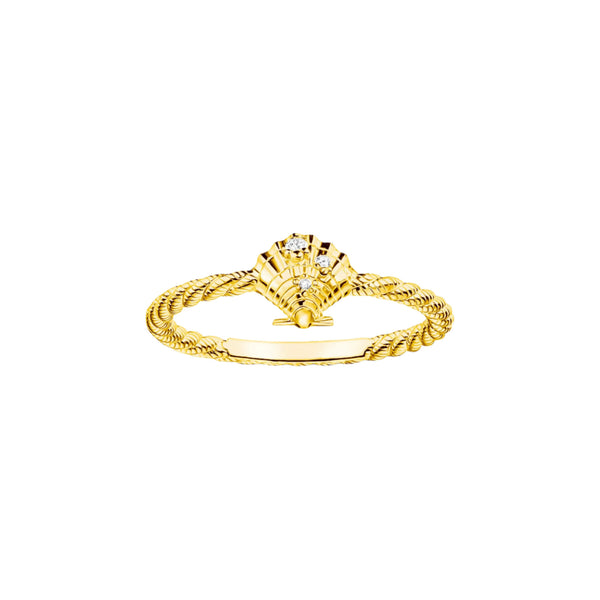 Thomas Sabo Gold Plated Silver Cubic Zirconia Shell Ring TR2400-414-14