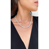 Carat London Taryn Sterling Silver Tennis Necklace