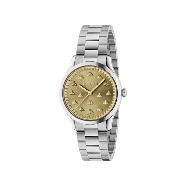 Gucci G-Timeless Quartz with Bees Gold Dial 32mm Ladies Watch YA1265035