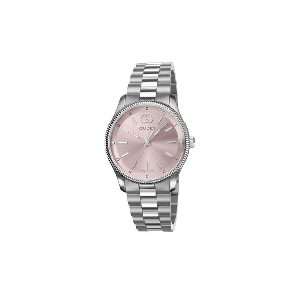 Gucci G-Timeless Quartz Pink Dial 29mm Diamond Ladies Watch YA1265061