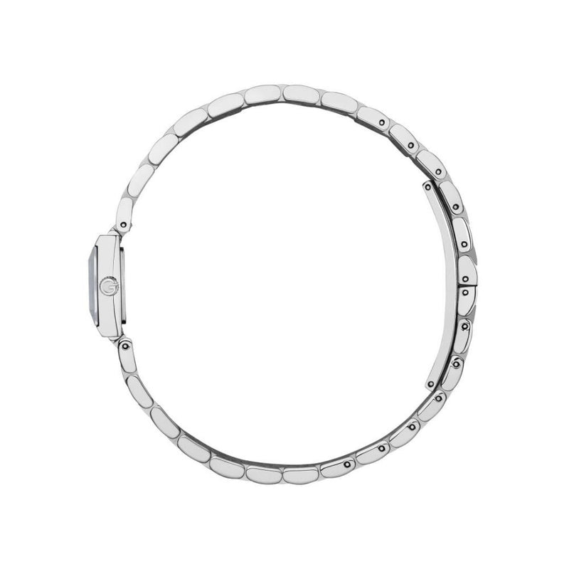 Gucci G-Frame Silver Steel Pink Dial with Diamonds Ladies Watch YA128539