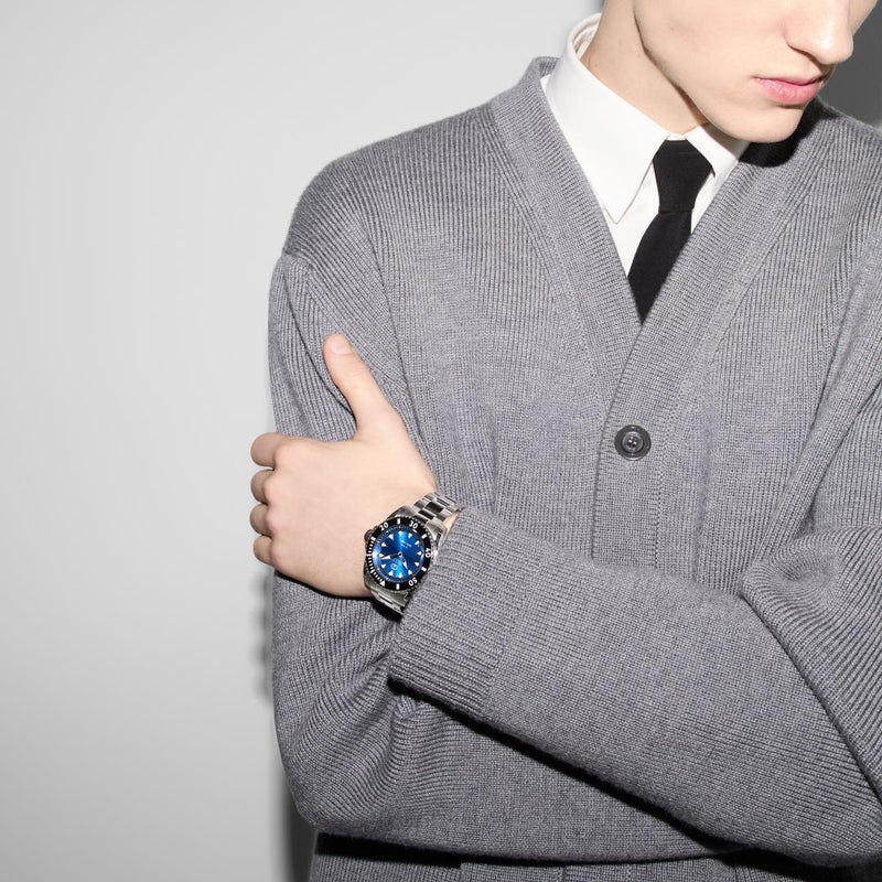 Gucci G-Timeless Automatic Blue Dial Black Ceramic Bezel 40mm Watch YA136362
