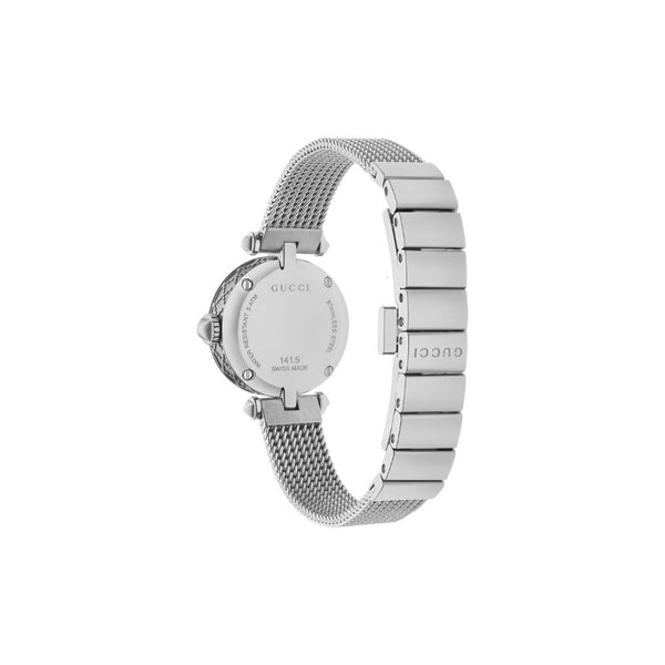 Gucci Diamantissima Silver Steel Mesh Bracelet 27mm Watch YA141512
