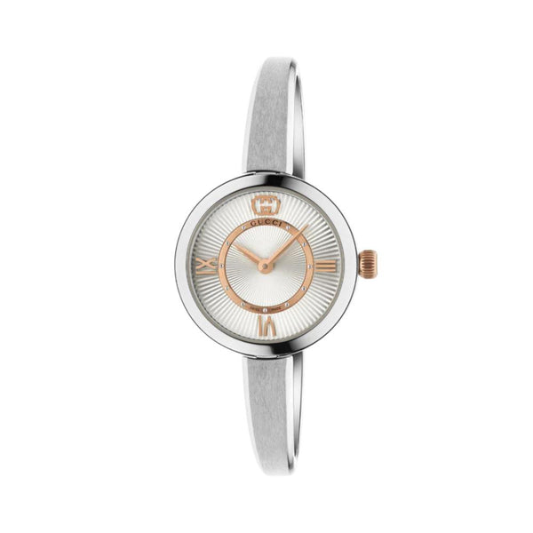 Gucci Model 2000 Quartz White Dial 24mm Bangle Watch YA167515