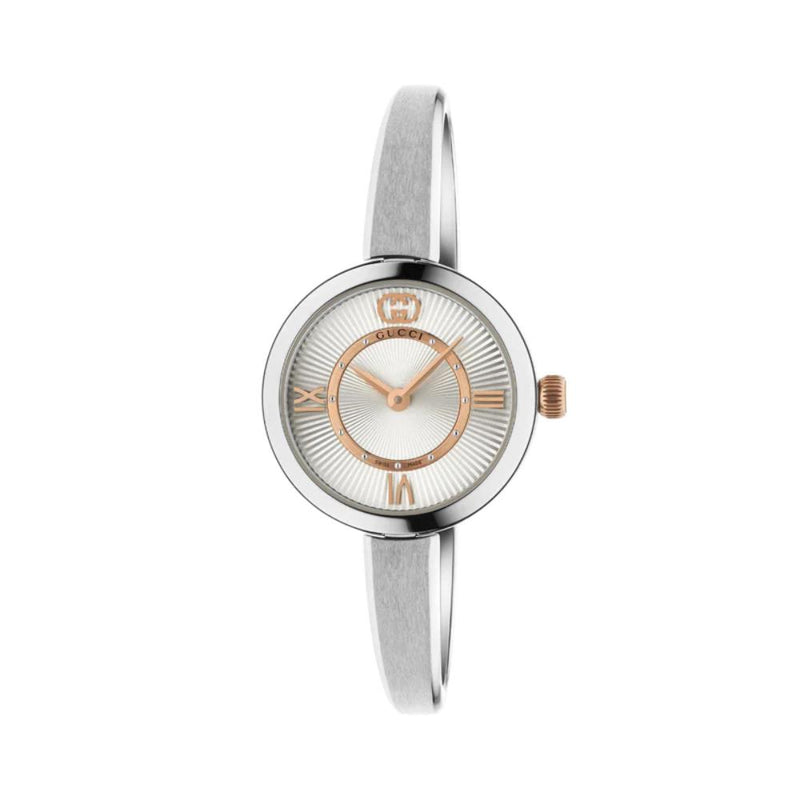 Gucci Model 2000 Quartz White Dial 24mm Bangle Watch YA167515