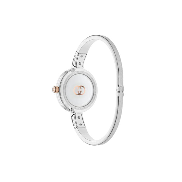 Gucci Model 2000 Quartz White Dial 24mm Bangle Watch YA167515