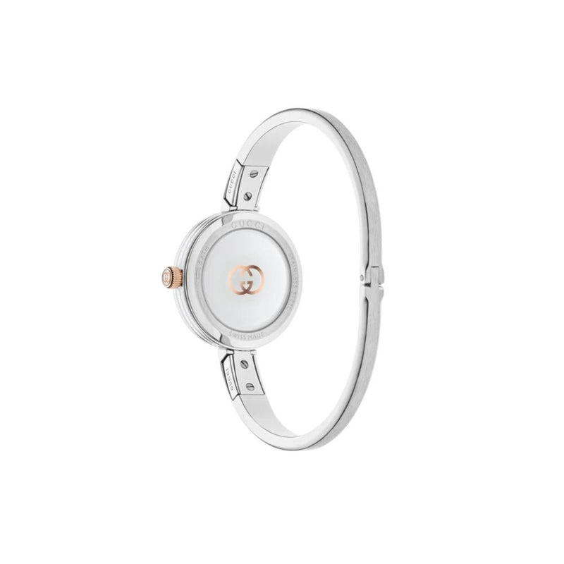 Gucci Model 2000 Quartz White Dial 24mm Bangle Watch YA167515