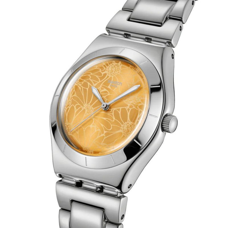 Swatch Petal Swirl Quartz 33mm Watch YLS236G