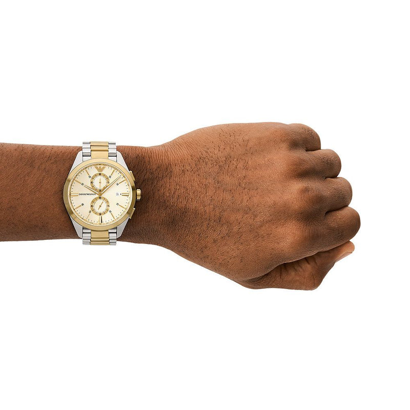 Emporio Armani Quartz Two Tone Steel 43mm Watch AR11605