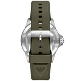Emporio Armani World Explorer Solar Black Dial Green Silicon Strap 42mm Watch AR11699