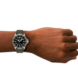 Emporio Armani World Explorer Solar Black Dial Green Silicon Strap 42mm Watch AR11699