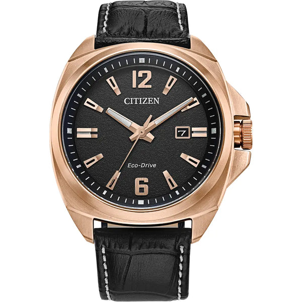 Citizen Sport Eco-Drive Black Leather Black Dial 42mm Mens Watch AW1723-02E