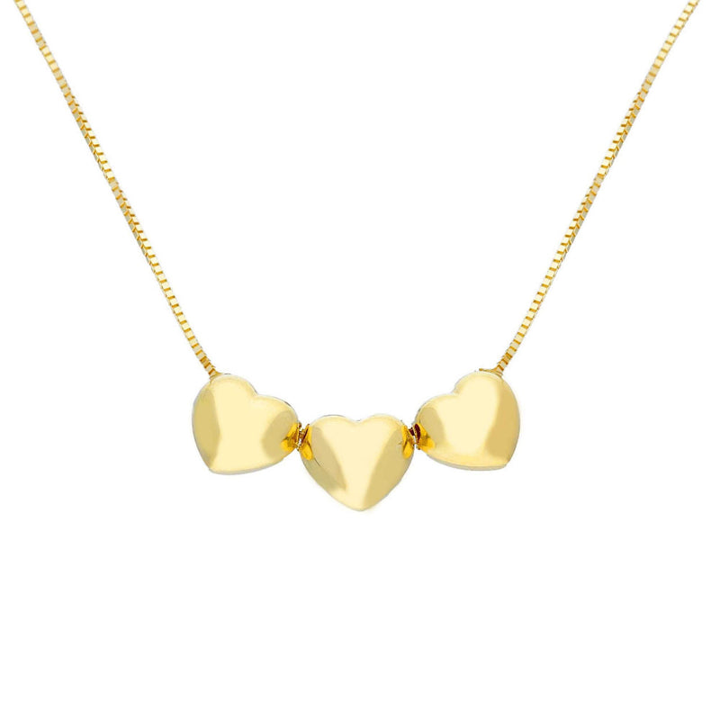 9ct Gold Three Hearts Necklace