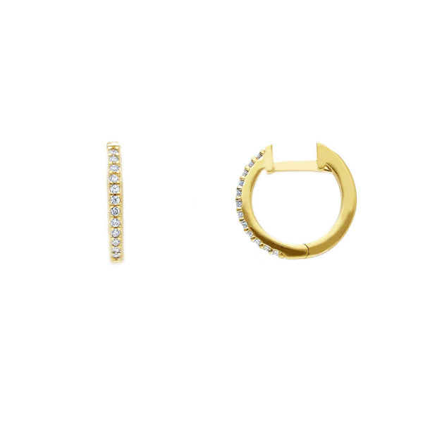 9ct Gold Cubic Zirconia Huggie Earrings