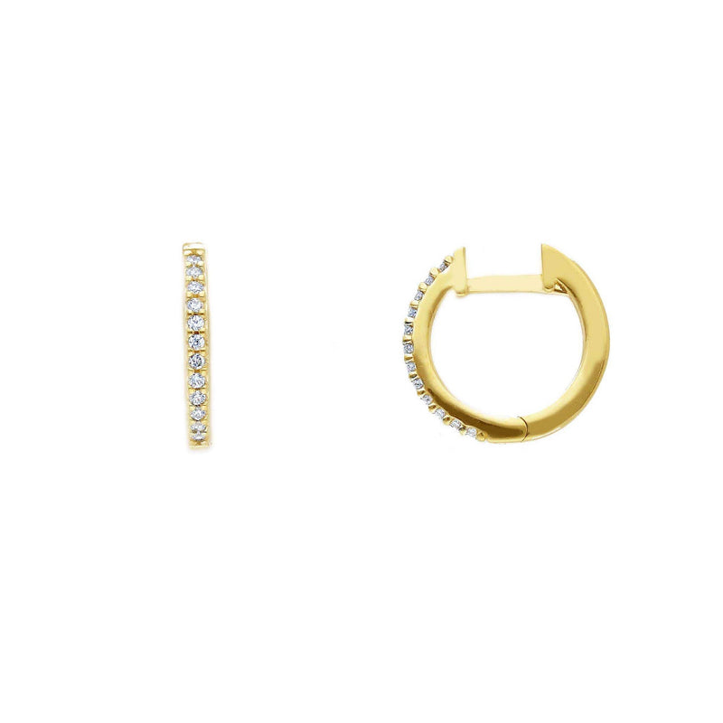 9ct Gold Cubic Zirconia Huggie Earrings