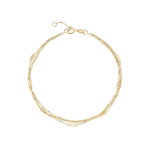 9ct Gold Triple Chain Bracelet
