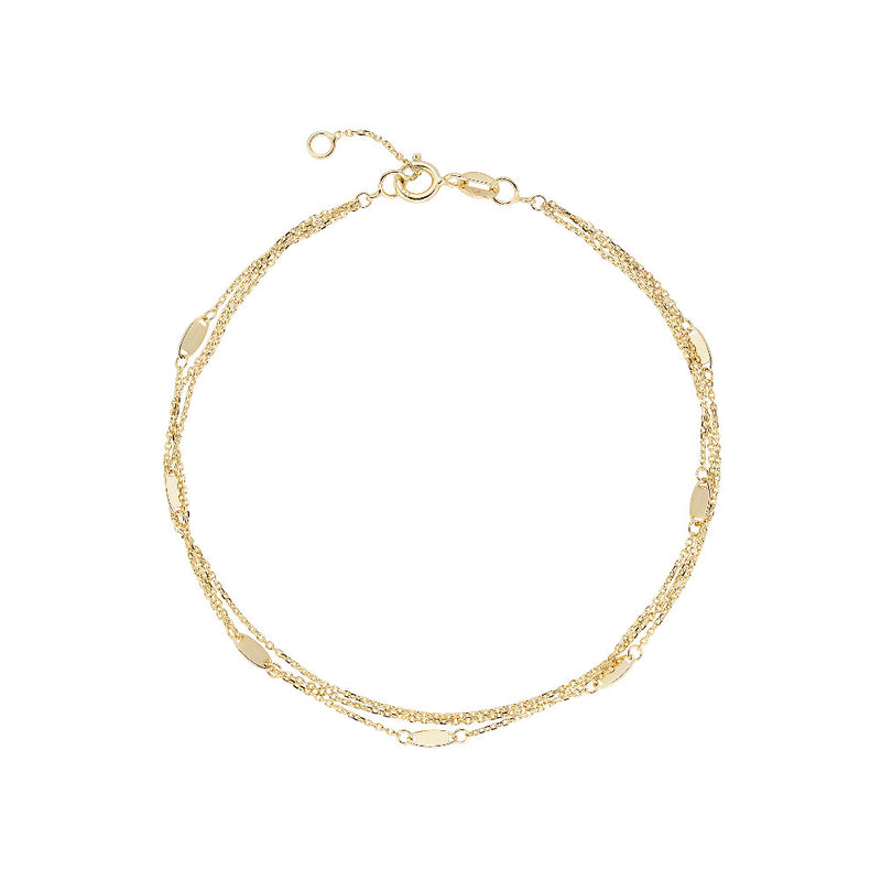 9ct Gold Triple Chain Bracelet