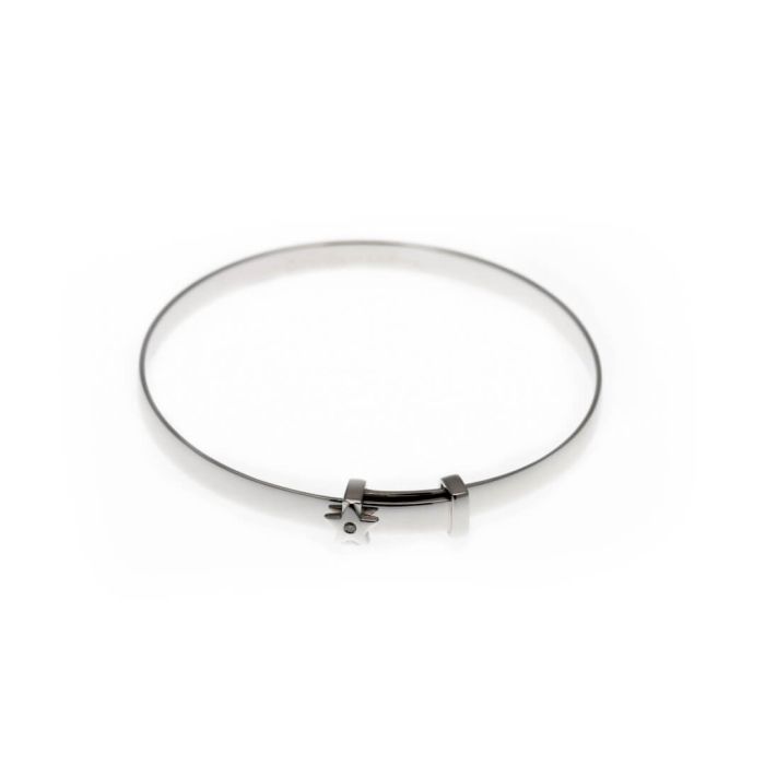 Sterling Silver Baby Star Motif Expandable Diamond Bangle