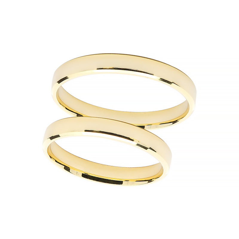 18ct Gold Bevelled Edge Wedding Ring