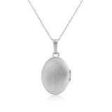 Sterling Silver Oval Locket Engraved Necklace