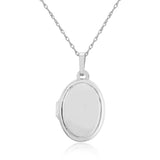 Sterling Silver Oval Locket Necklace