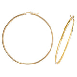 9ct Gold 2.70mm Thickness Polished Round Hoop Earrings