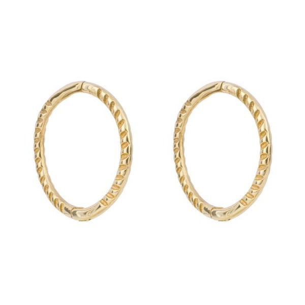 9ct Gold Rope Huggies Earrings