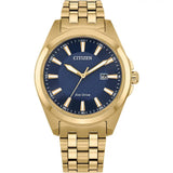 Citizen Eco-Drive Gold Steel Blue Dial 41mm Watch BM7532-54L