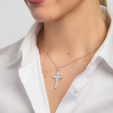 History of Ireland Sterling Silver Small Cross Necklace