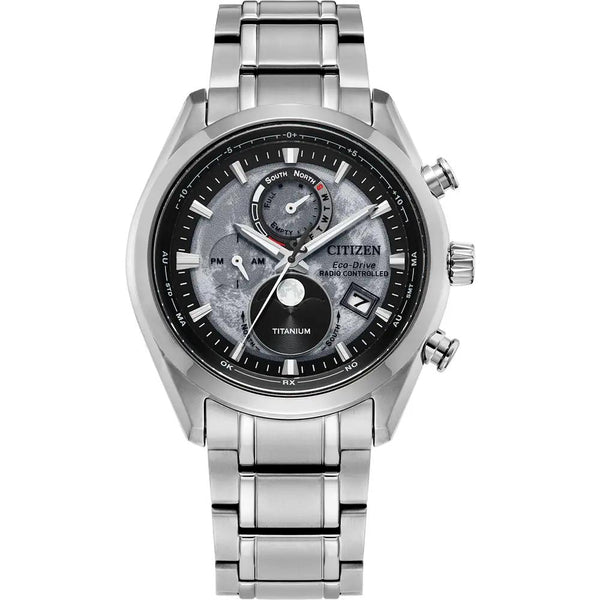 Citizen Eco Drive 'Tsuki-Yomi' Radio Controlled Moon Phase 43mm Watch BY1010-57H