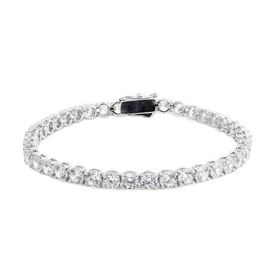 Carat London Sterling Silver Hailey Round Prong Tennis Bracelet