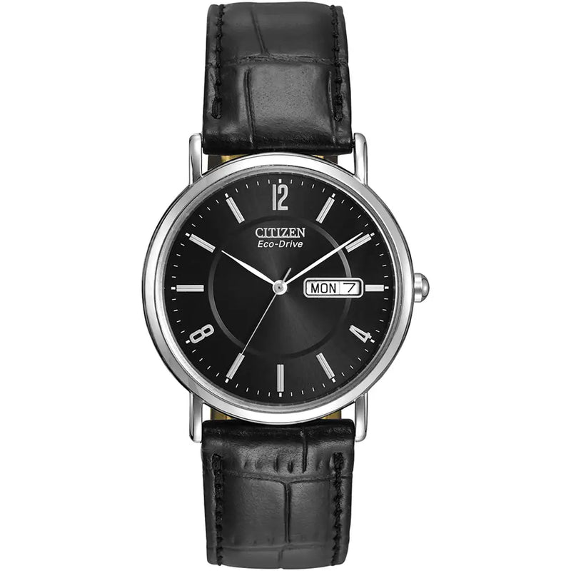 Citizen Classic Eco Drive Black Leather Strap 36mm Watch BM8240-03E