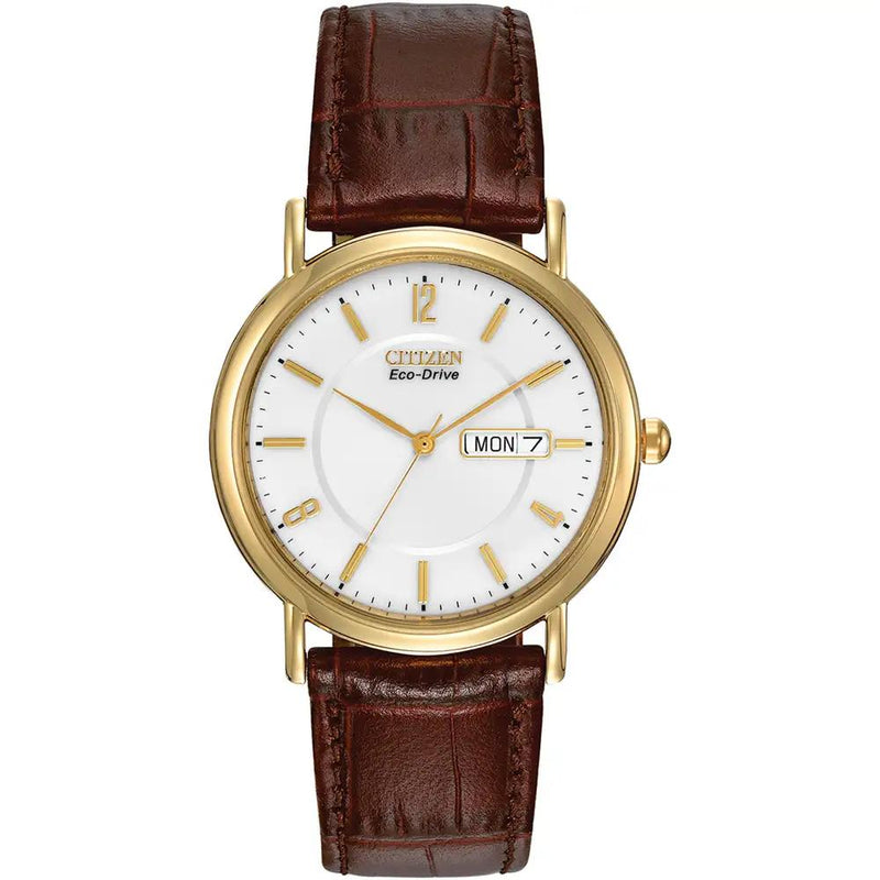 Citizen Classic Eco Drive Brown Leather Strap 36mm Watch BM8242-08P