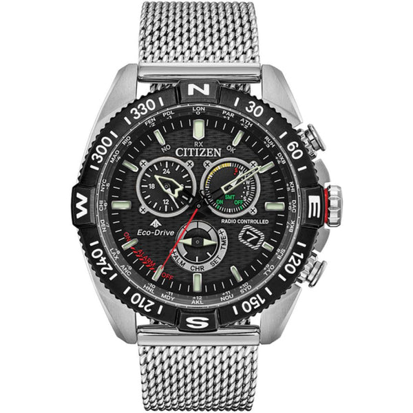 Citizen Promaster Eco Drive Stainless Steel Black Dial 46mm Mens Watch CB5840-59E