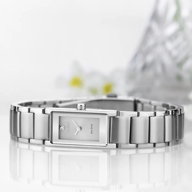 Citizen Axiom Eco Drive Silver Steel 29mm Ladies Watch EG7050-54A