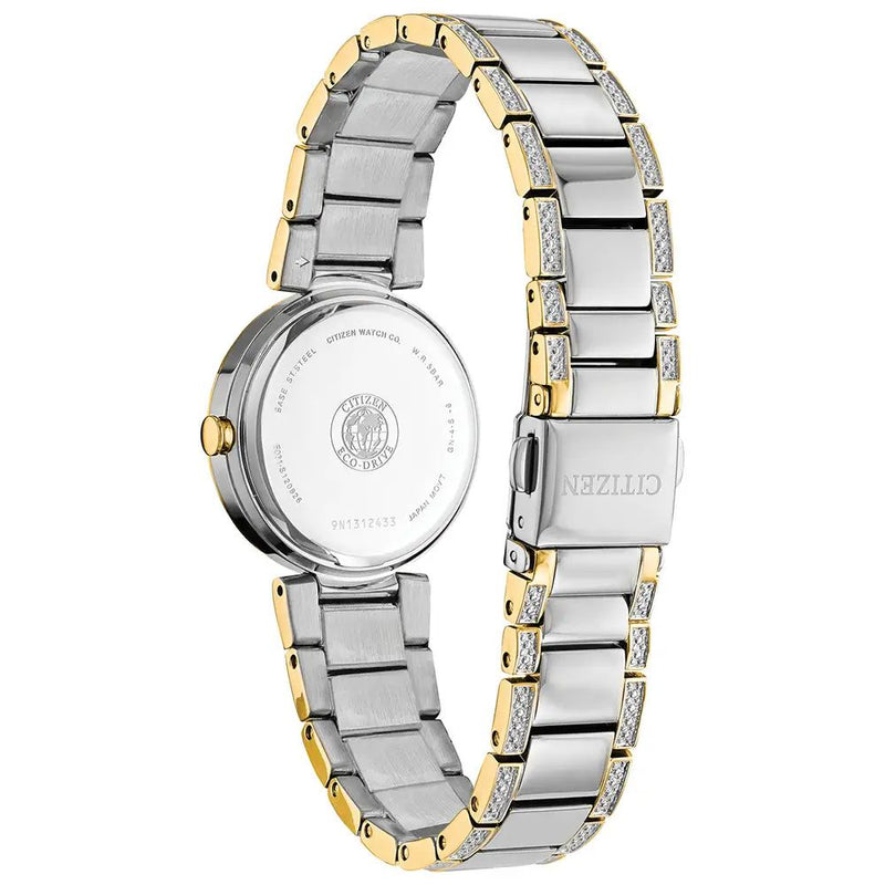 Citizen Silhouette Eco Drive Two Tone Steel Crystal 28mm Ladies Watch EM0844-58D