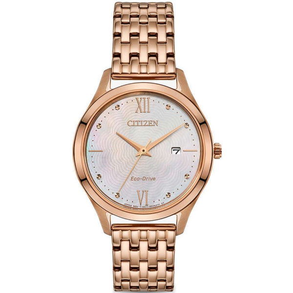 Citizen Silhouette Eco Drive Rose Gold Stainless Steel 30mm Ladies Watch EW2533-89D