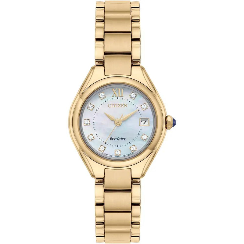 Citizen Silhouette Crystal Eco Drive Rose Gold Steel 26mm Ladies Watch EW2543-85D