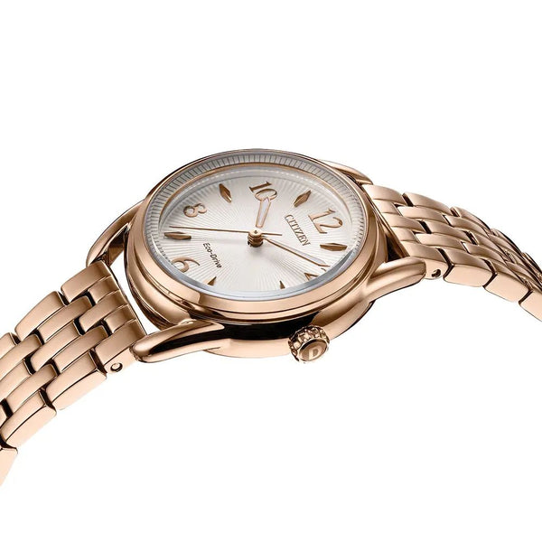 Citizen Eco-Drive Rose Gold Steel 30mm Ladies Watch FE1213-50A