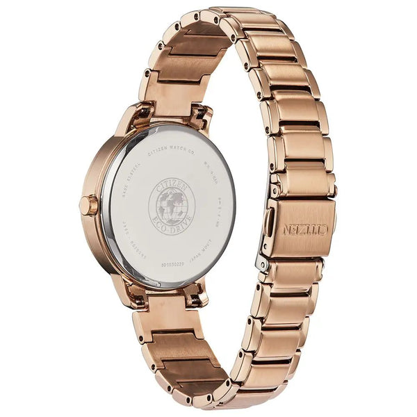 Citizen Sihouette Eco Drive Rose Gold Steel Crystal 36mm Ladies Watch FE7043-55A